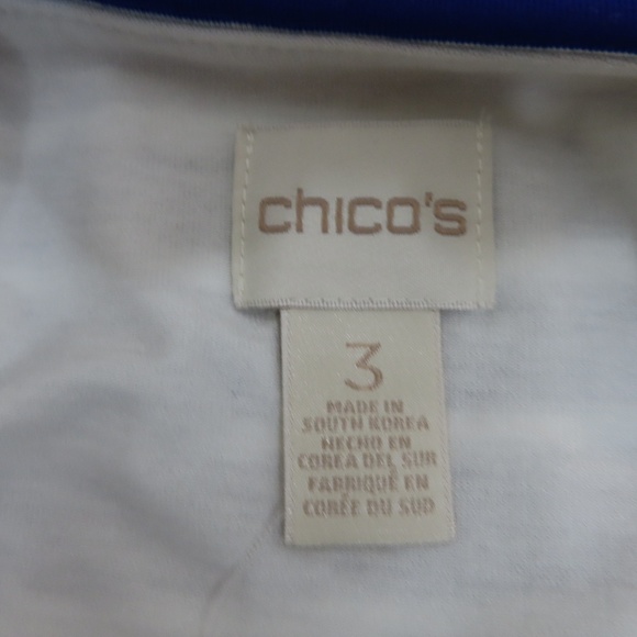 Chico's Blue and White Two Layer Striped Dress Sz 3 (sz 16) - Picture 6 of 7